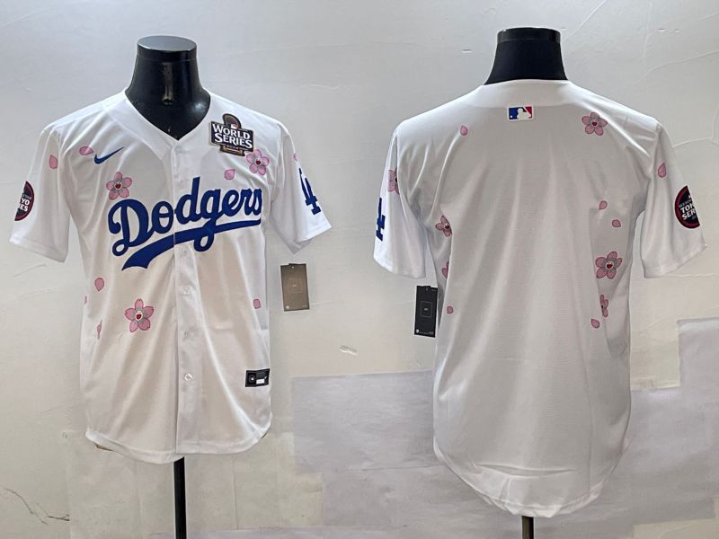 Men Los Angeles Dodgers Blank White Sakura Edition 2025 Nike MLB Jersey style 2->los angeles dodgers->MLB Jersey